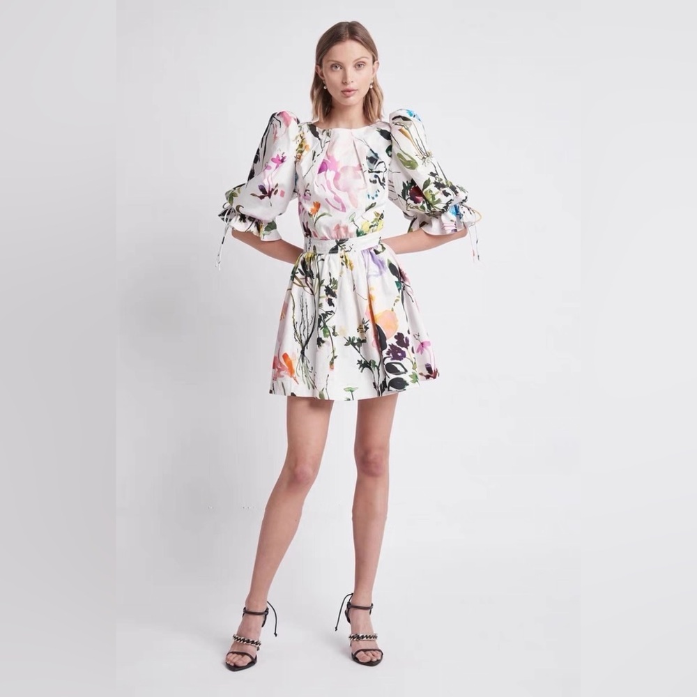 NWOT AJE Floral Puff Sleeve Dress